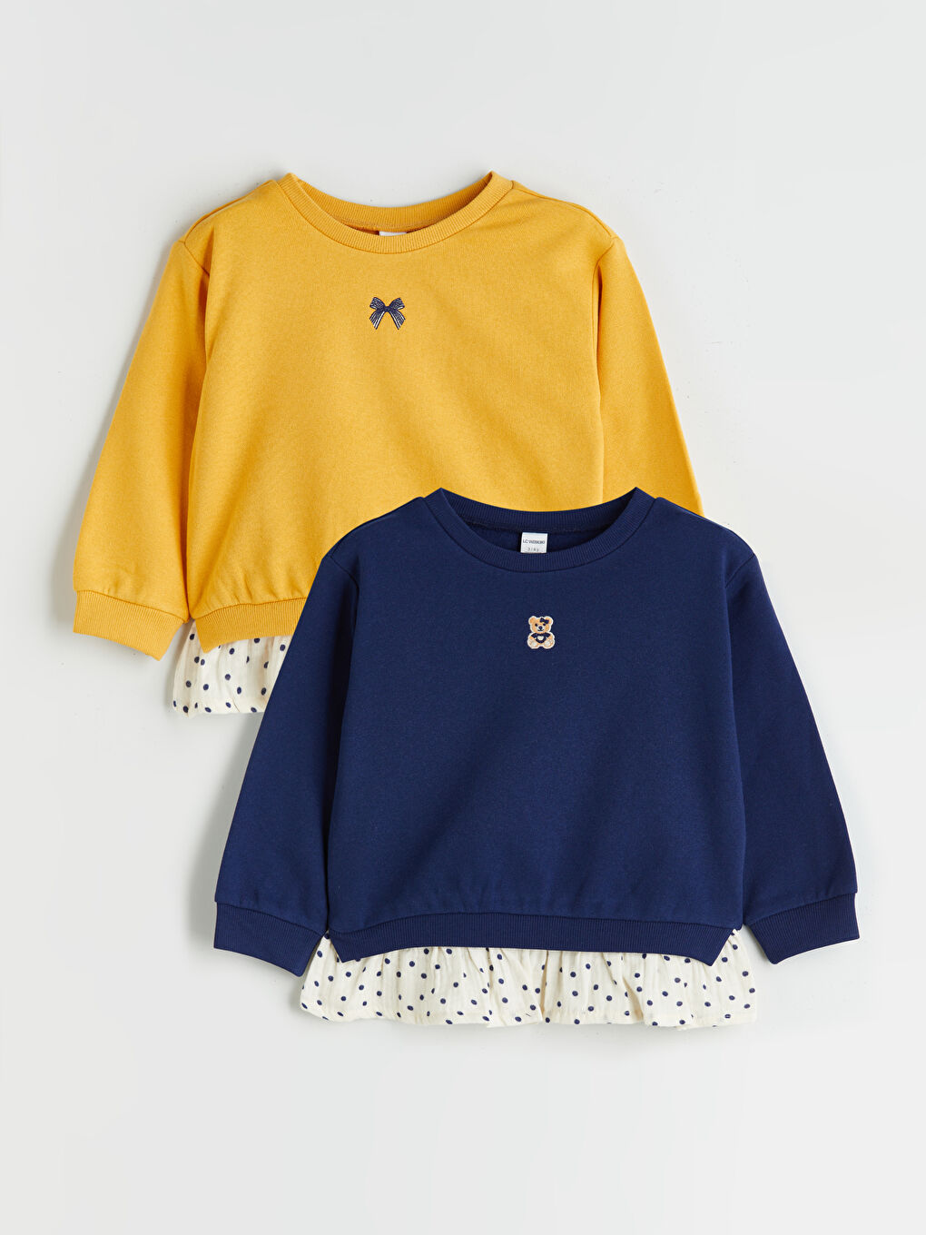 LCW Kids Crew Neck Girls' Sweatshirt 2 Pack -W5DC02Z1-G2C