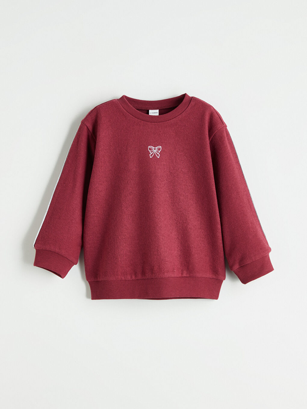 Bordo Baskılı Kız Çocuk Sweatshirt