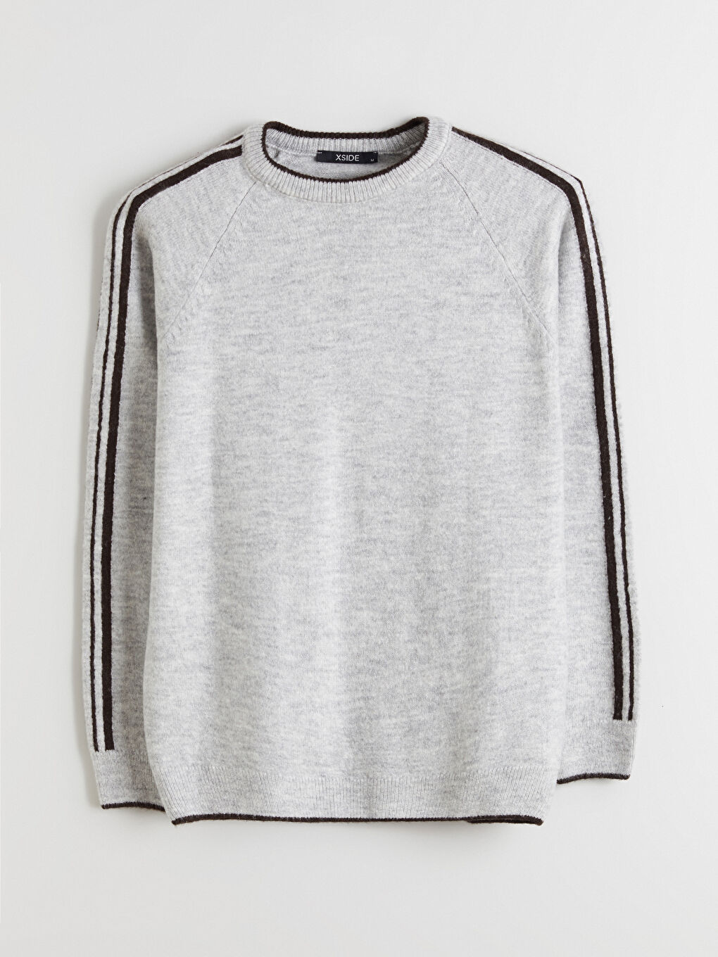 Gri Bisiklet Yaka Erkek Triko Kazak-4