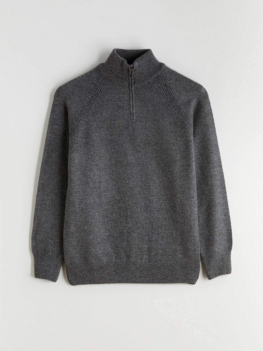 Antrasit Dik Yaka Erkek Triko Kazak-4