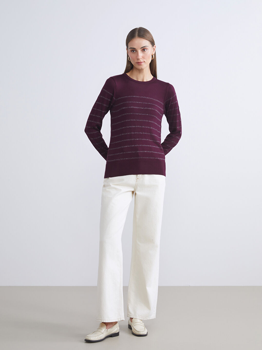 Žena BORDO Džemper -3