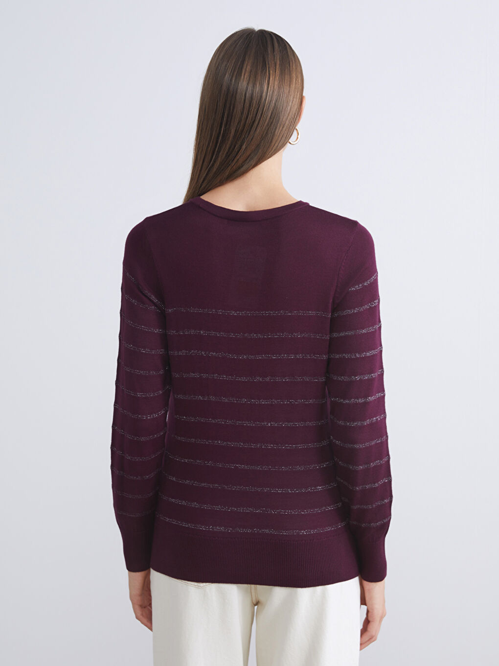 Žena BORDO Džemper -5