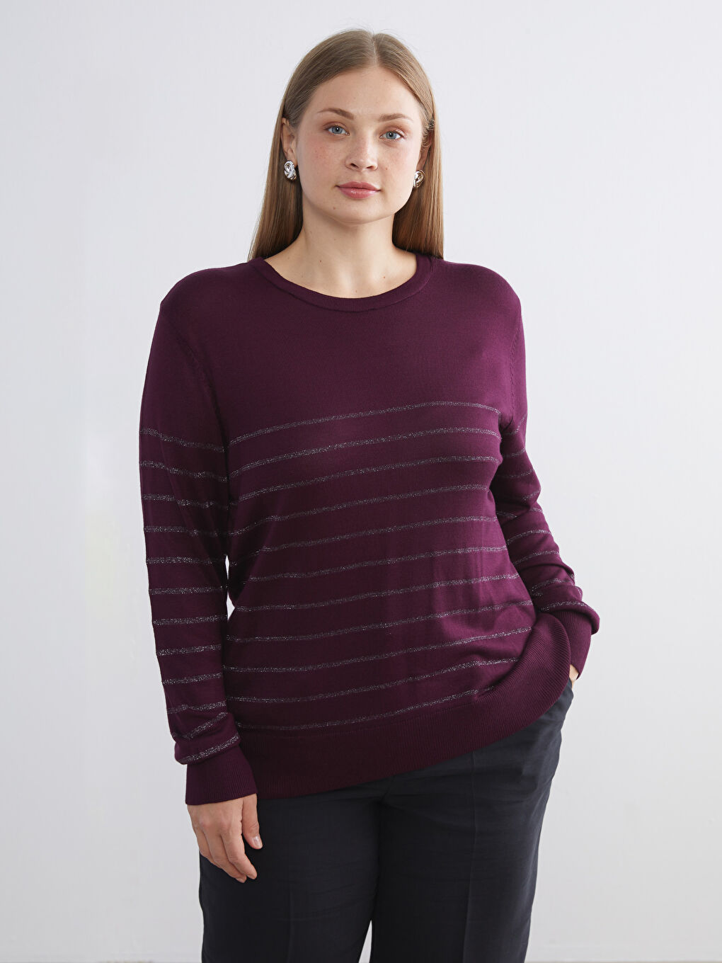Žena BORDO Džemper -1