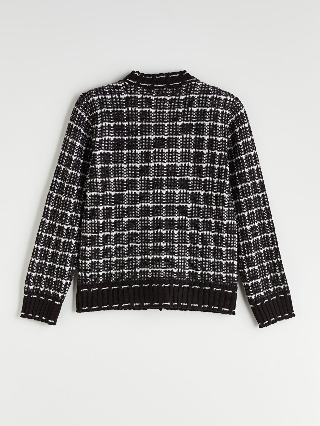 V Neck Plaid Women's Cardigan-5