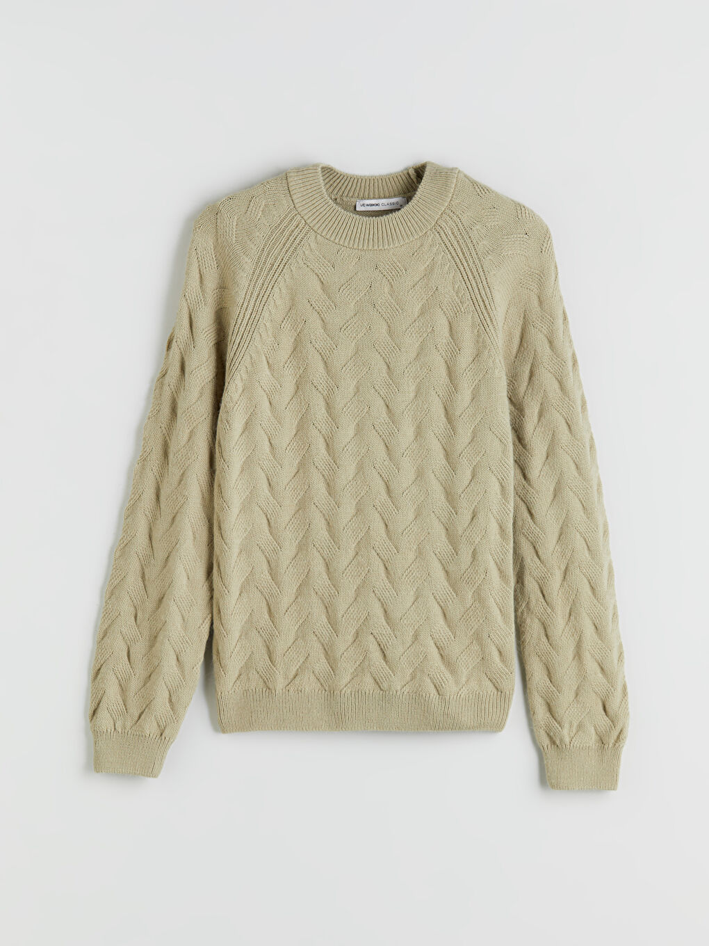 LCWAIKIKI Classic Crew Neck Self-Patterned Women's Knitwear Sweater -W5DC32Z8-GC6