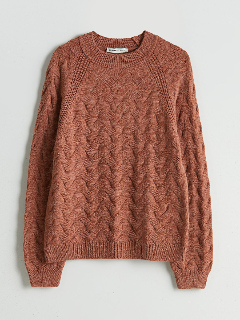 LCWAIKIKI Classic Crew Neck Self-Patterned Women's Knitwear Sweater -W5DC32Z8-KCN