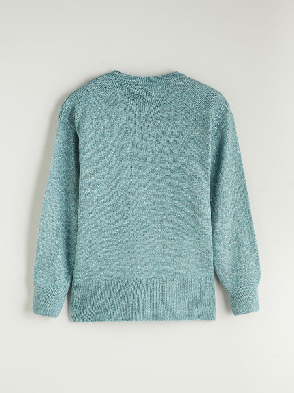 Mavi Baklava Desenli Kadın Triko Kazak-9