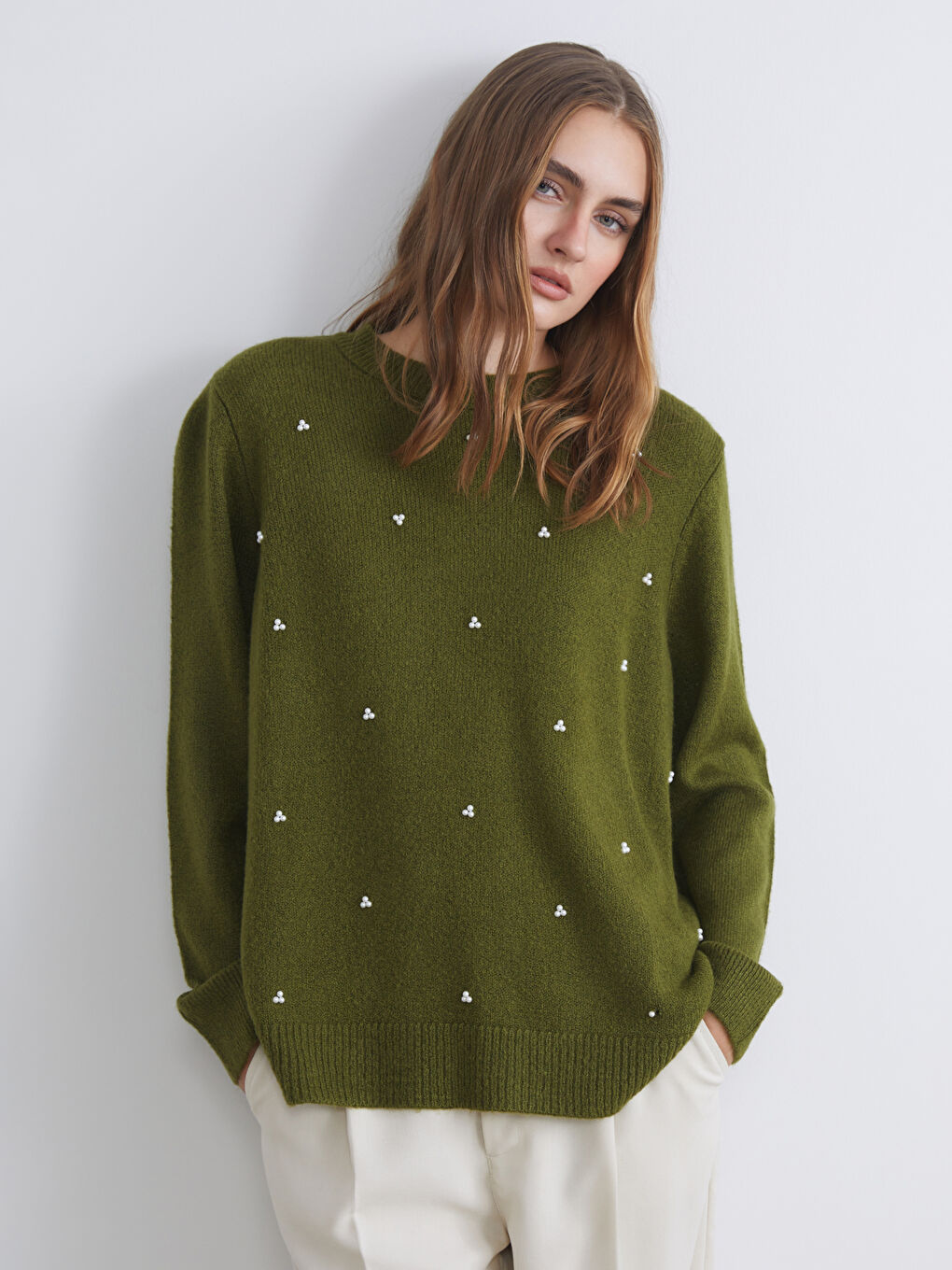 LCWAIKIKI Classic Woman GREEN Jumper -W5DC35Z8-CTU