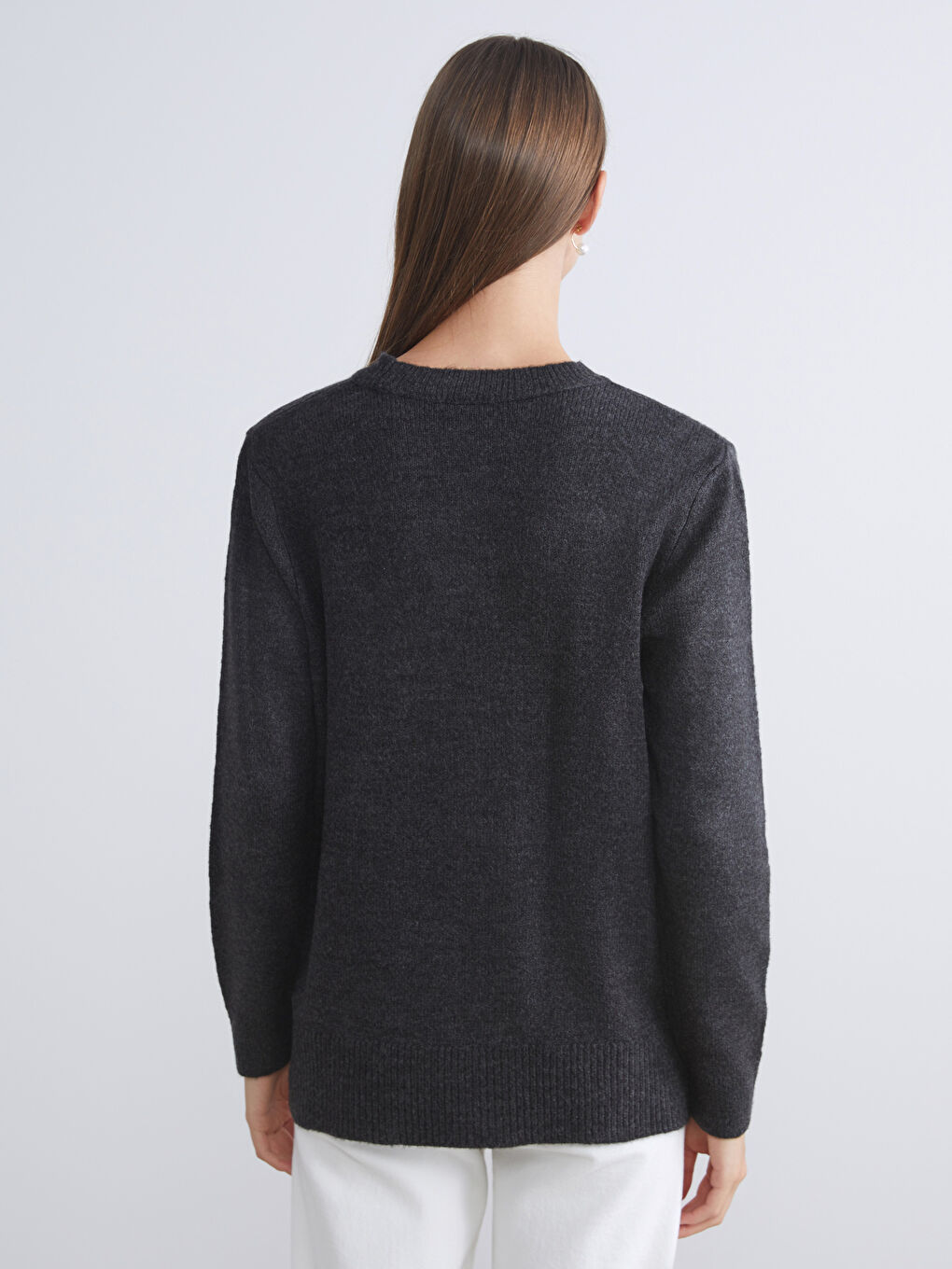Crew Neck Beaded Embellished Women's Knitwear Sweater-5