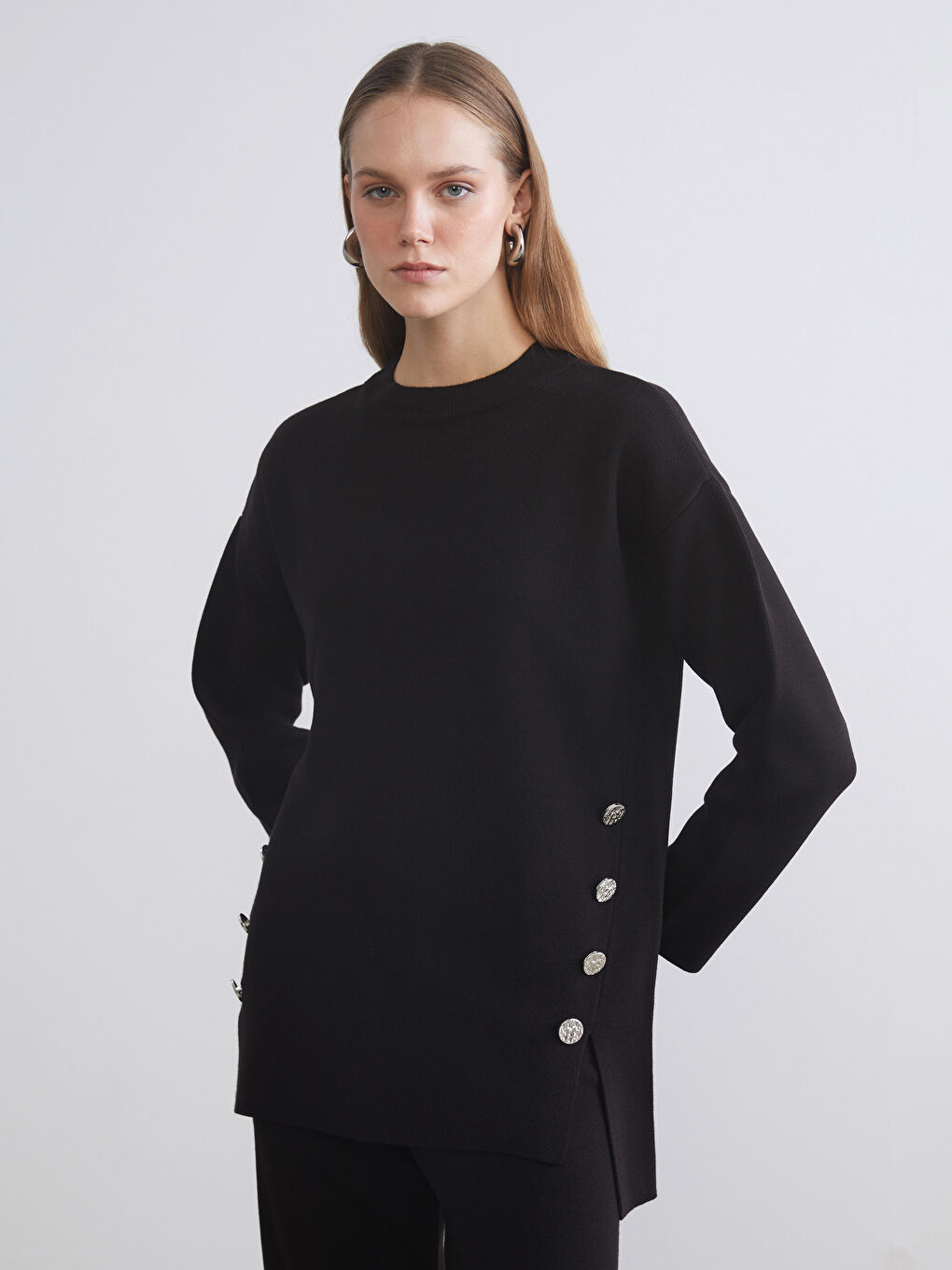 Crew Neck Oversize Women's Knitwear Sweater