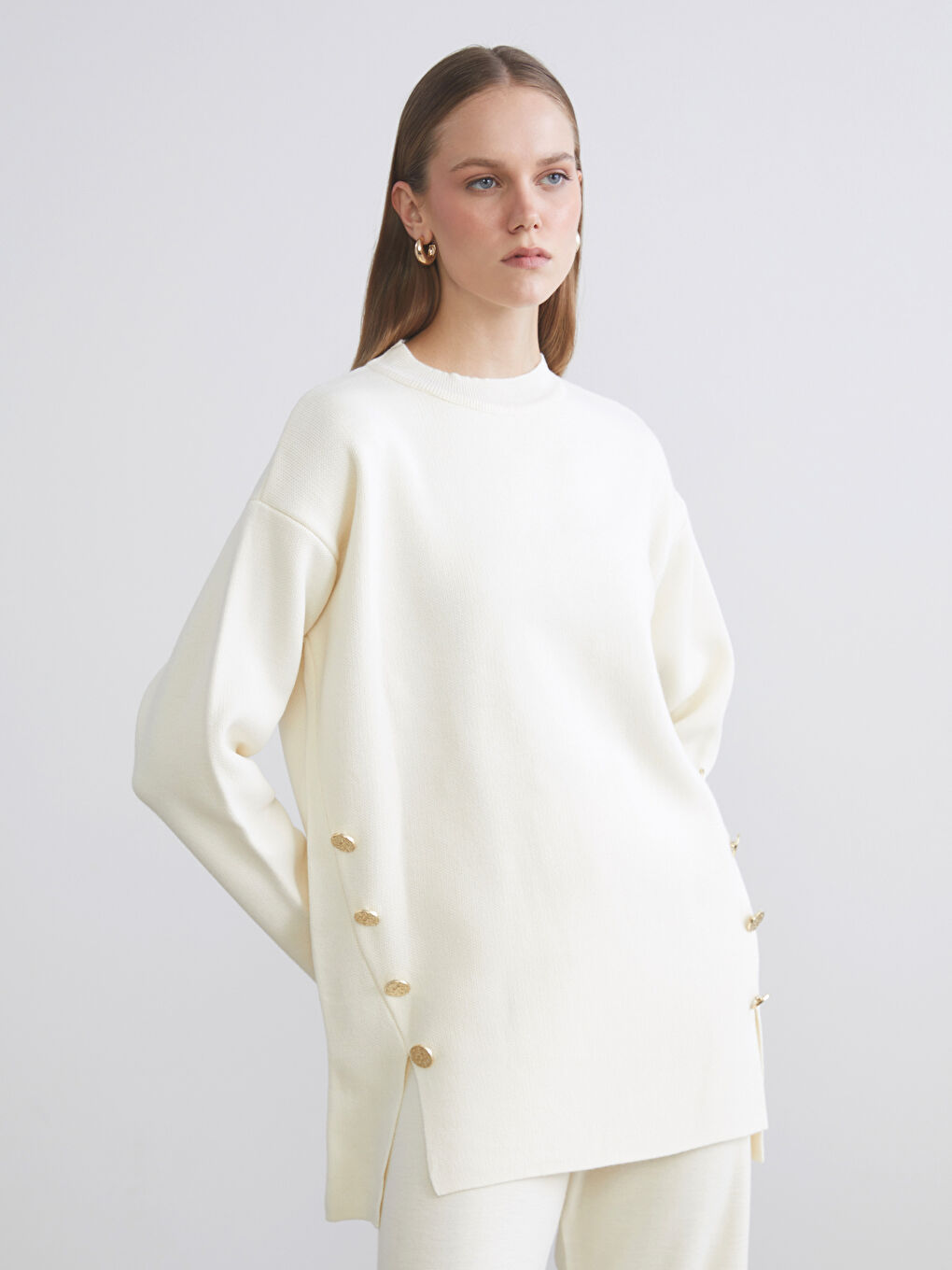 Crew Neck Oversize Women's Knitwear Sweater