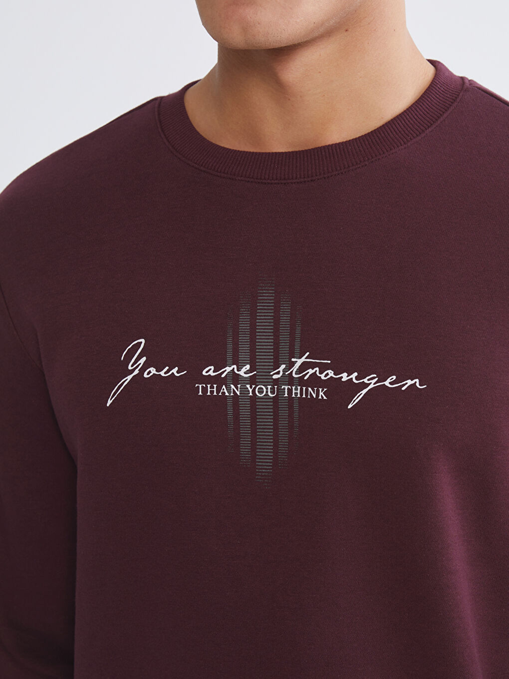 Crew Neck Printed Men's Thick Sweatshirt-4