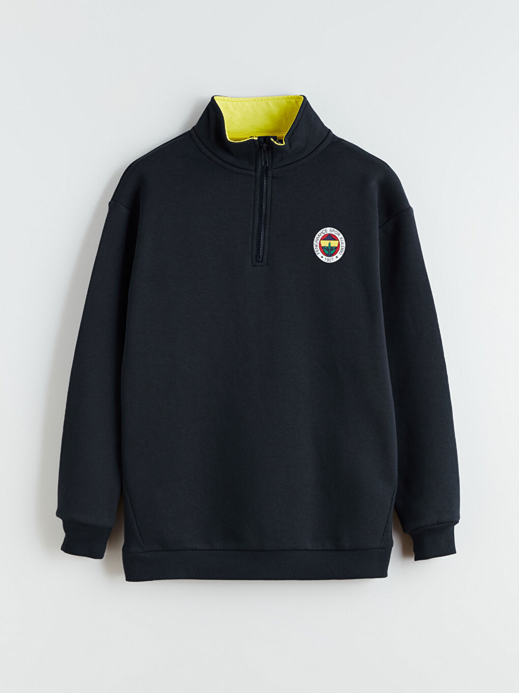 Lacivert Dik Yaka Fenerbahçe Baskılı Erkek Çocuk Sweatshirt