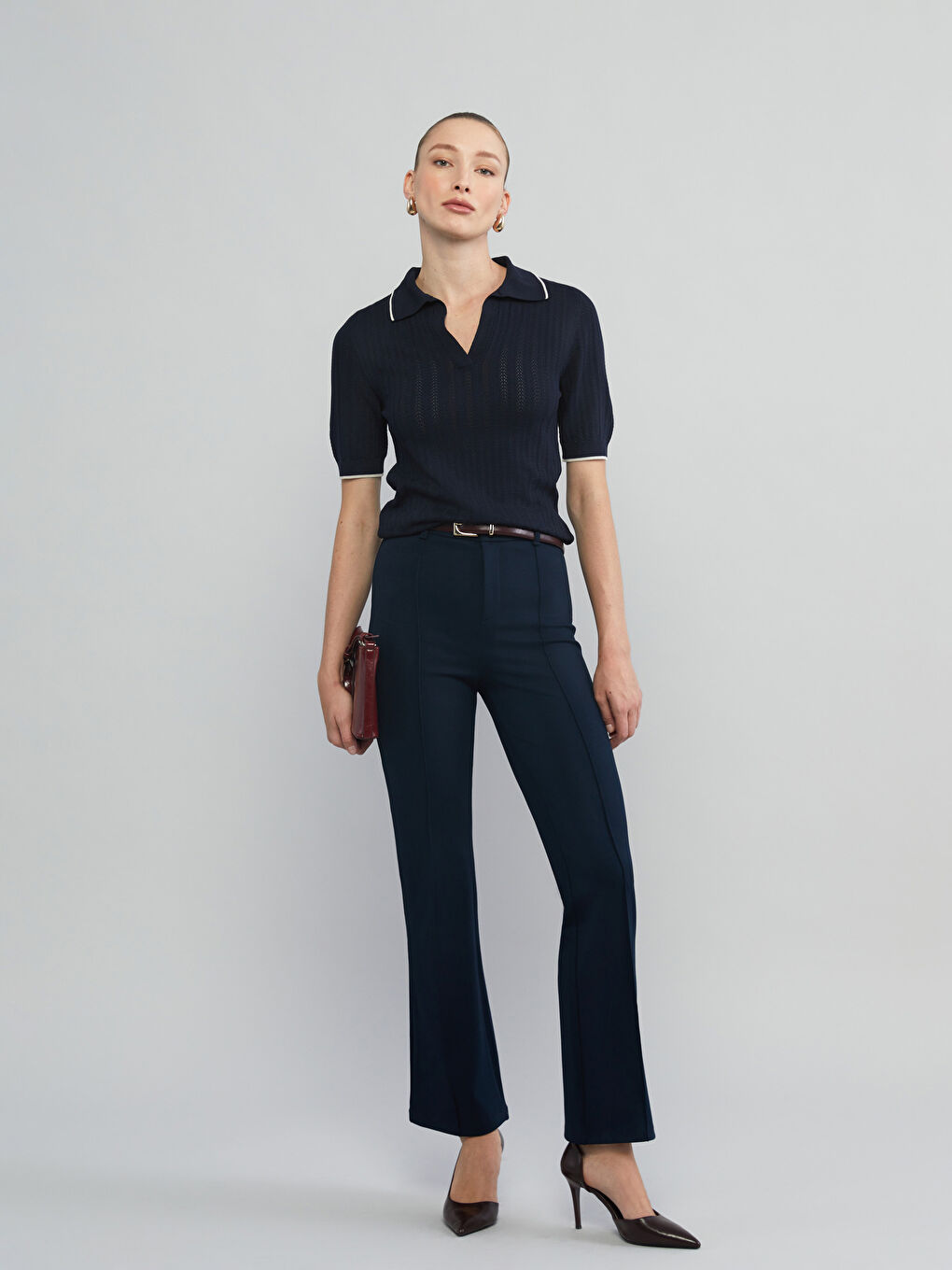 Slim Fit Women's Trousers-1