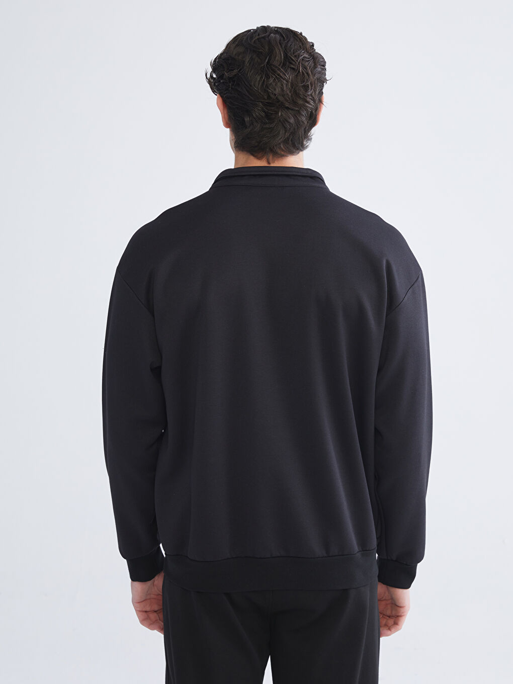 Funnel Neck Printed Men's Sweatshirt-3