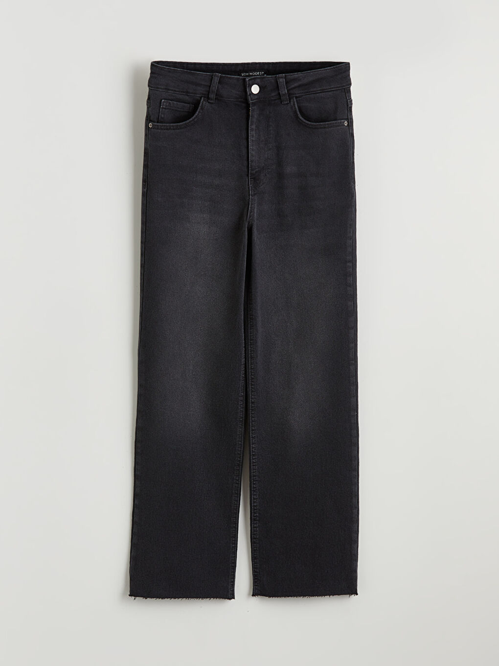 Gri Straight Fit Kadın Jean Pantolon-4