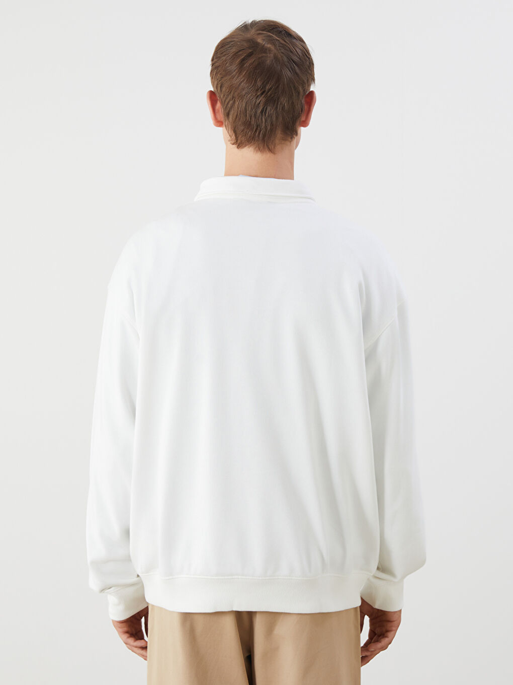 Polo Neck Men's Sweatshirt-3