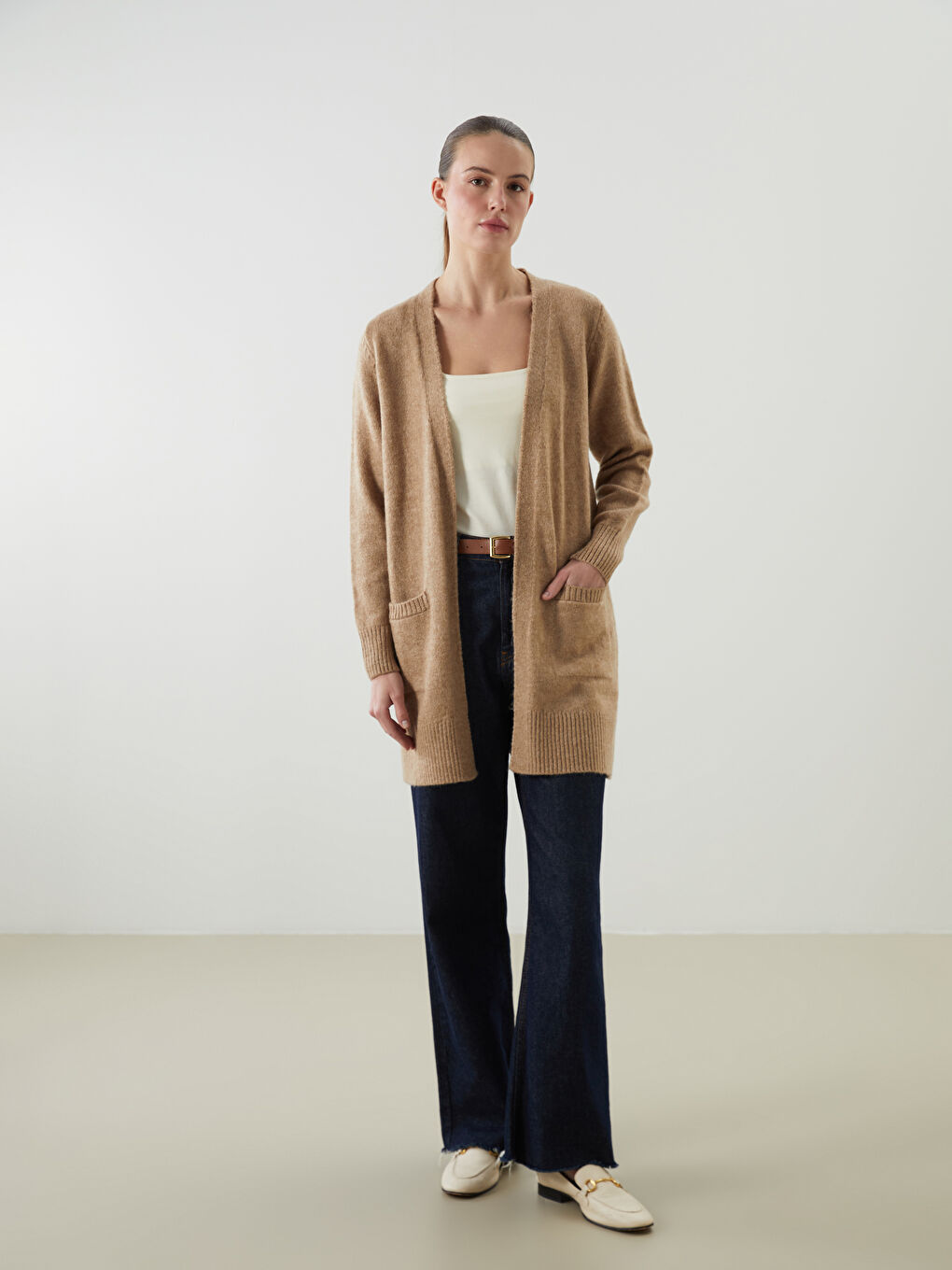 Shawl Collar Women's Knitwear Cardigan-3