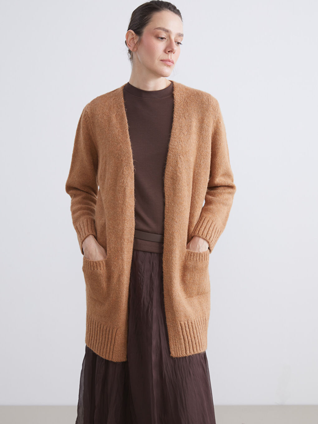 Shawl Collar Women's Knitwear Cardigan-1