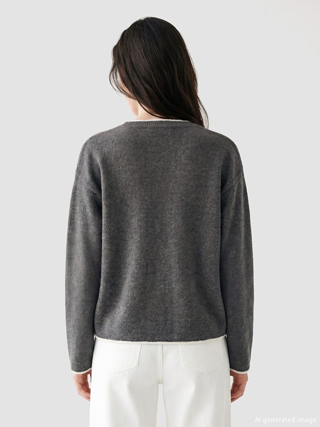 Crew Neck Women's Knitwear Cardigan-3