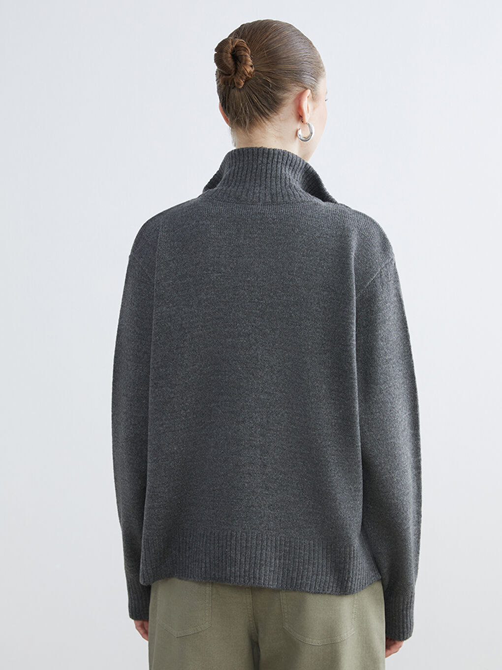 Funnel Neck Women's Knitwear Cardigan-3