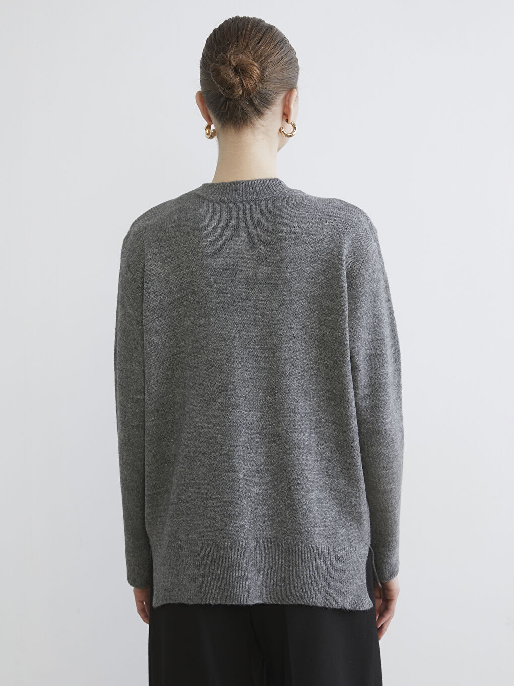 Crew Neck Beaded Embellished Women's Knitwear Sweater-3