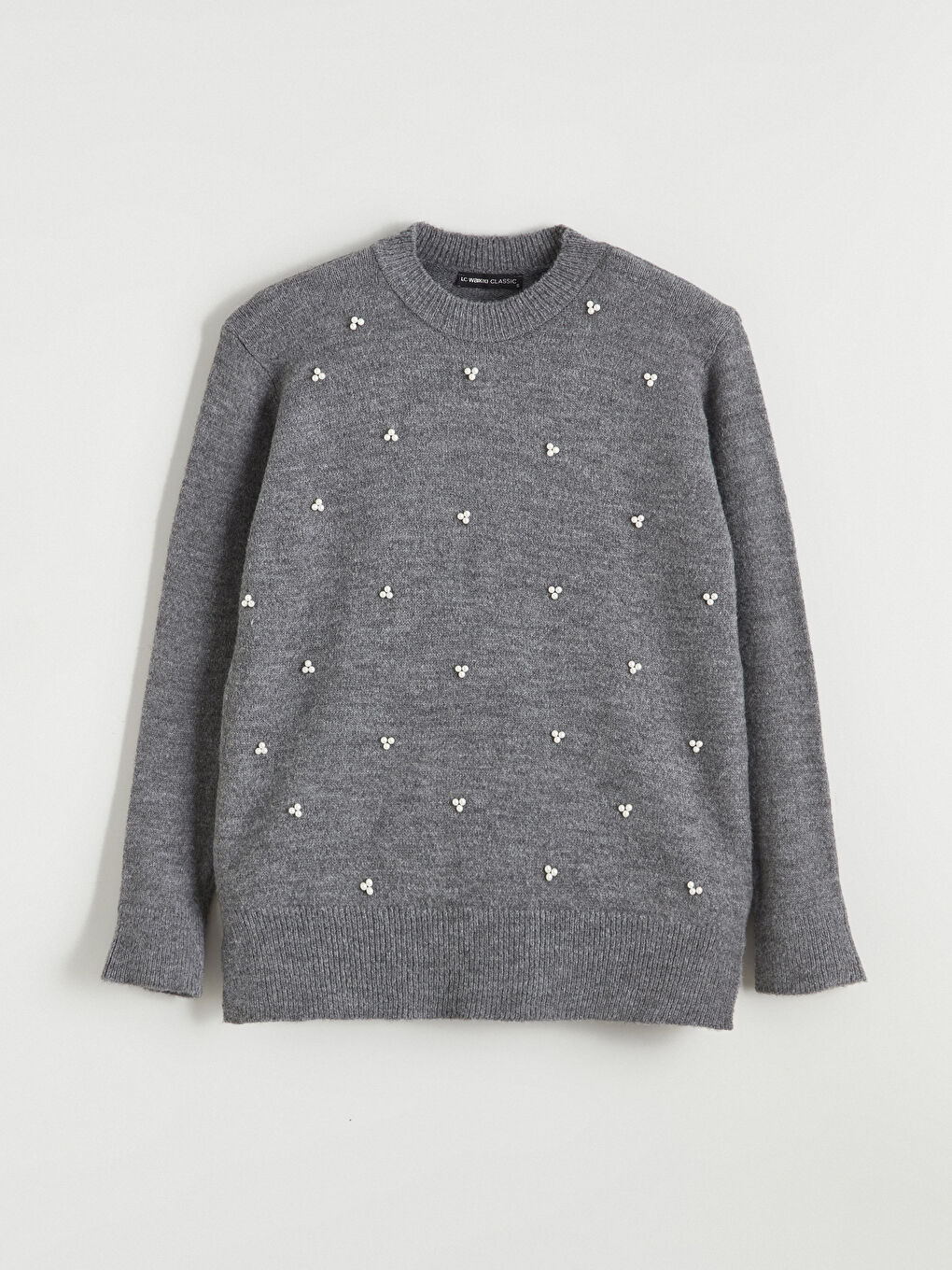 Crew Neck Beaded Embellished Women's Knitwear Sweater-6