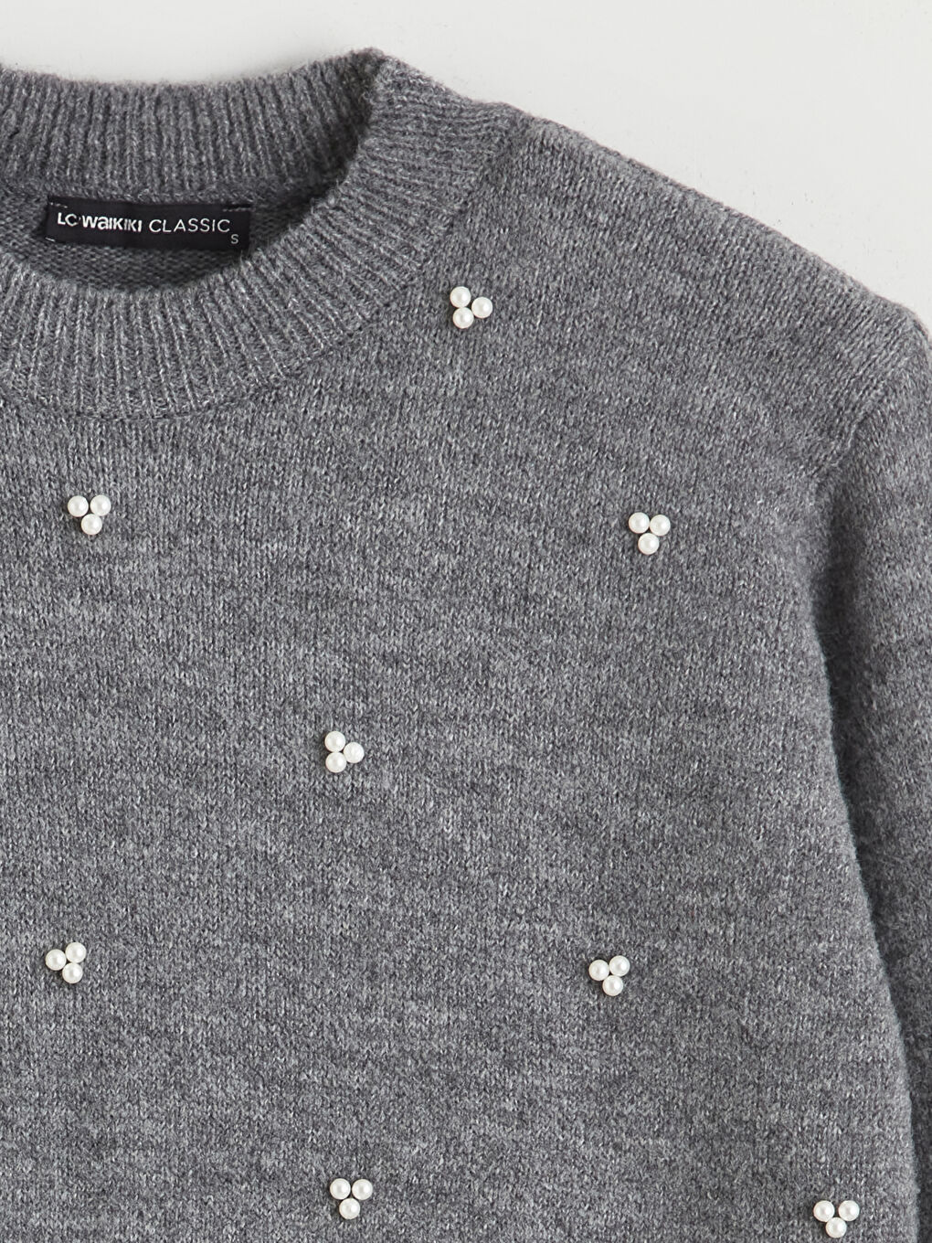 Crew Neck Beaded Embellished Women's Knitwear Sweater-7