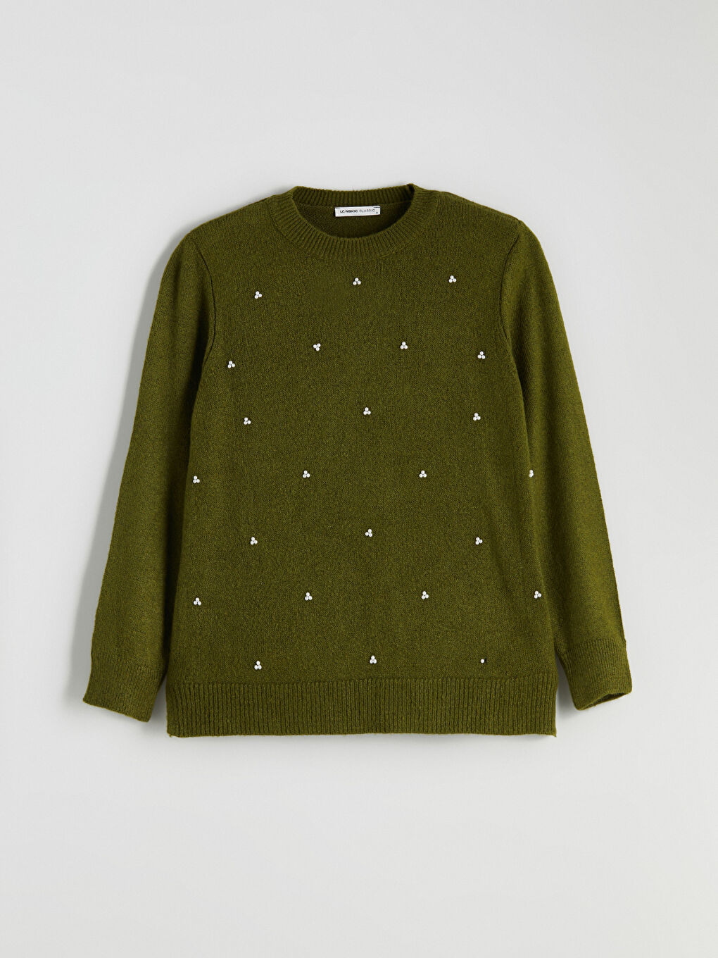 Crew Neck Beaded Embellished Women's Knitwear Sweater-5