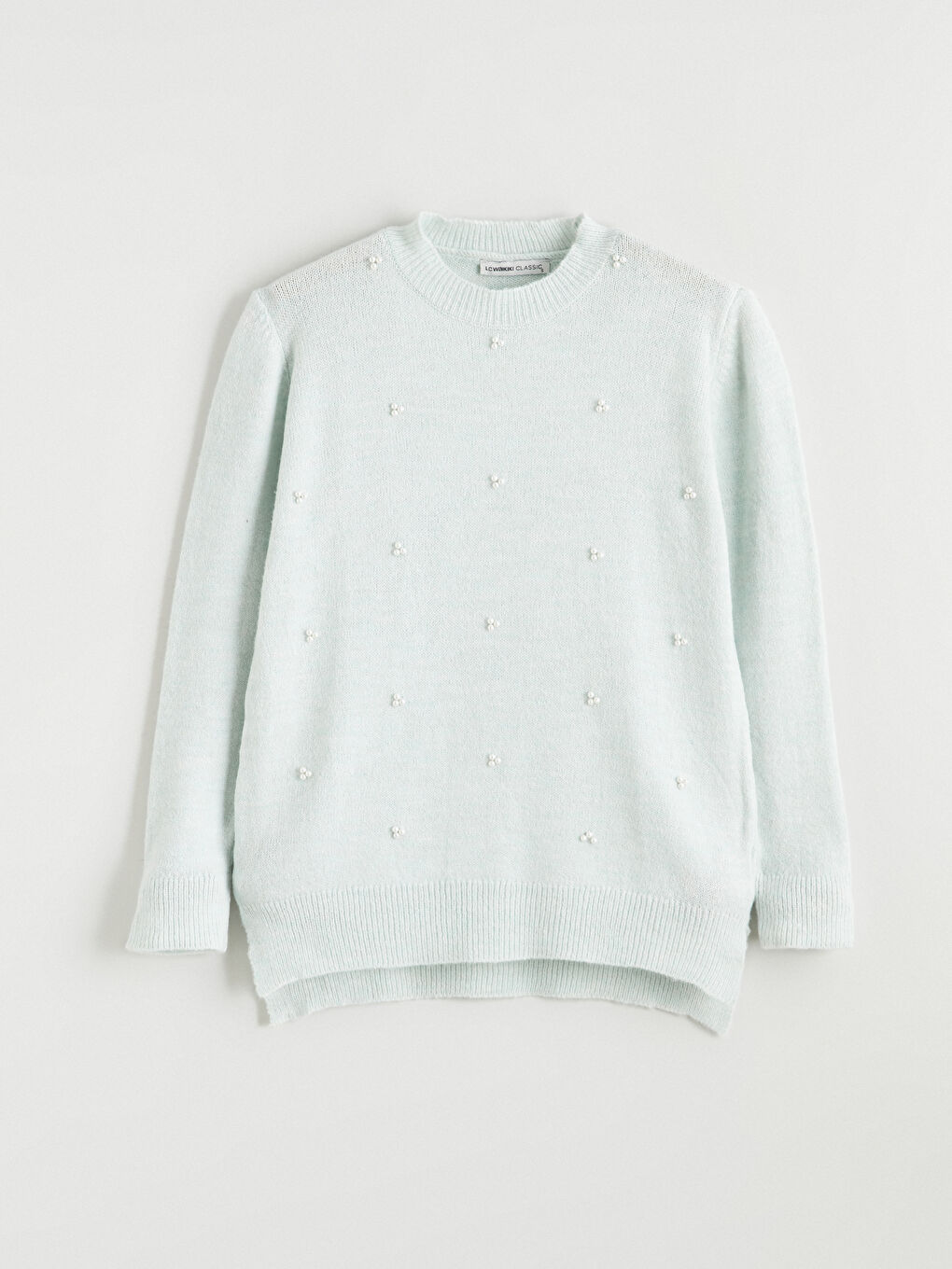 Crew Neck Beaded Embellished Women's Knitwear Sweater-4