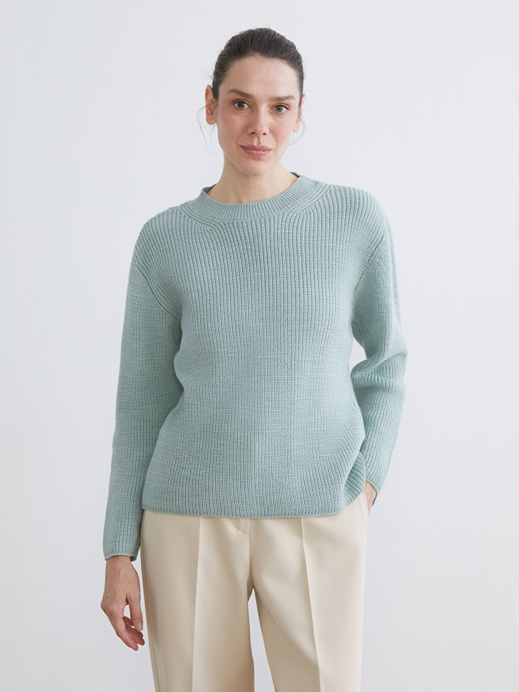 Pull-over en Tricot à Motifs pour Femmes avec Col Rond