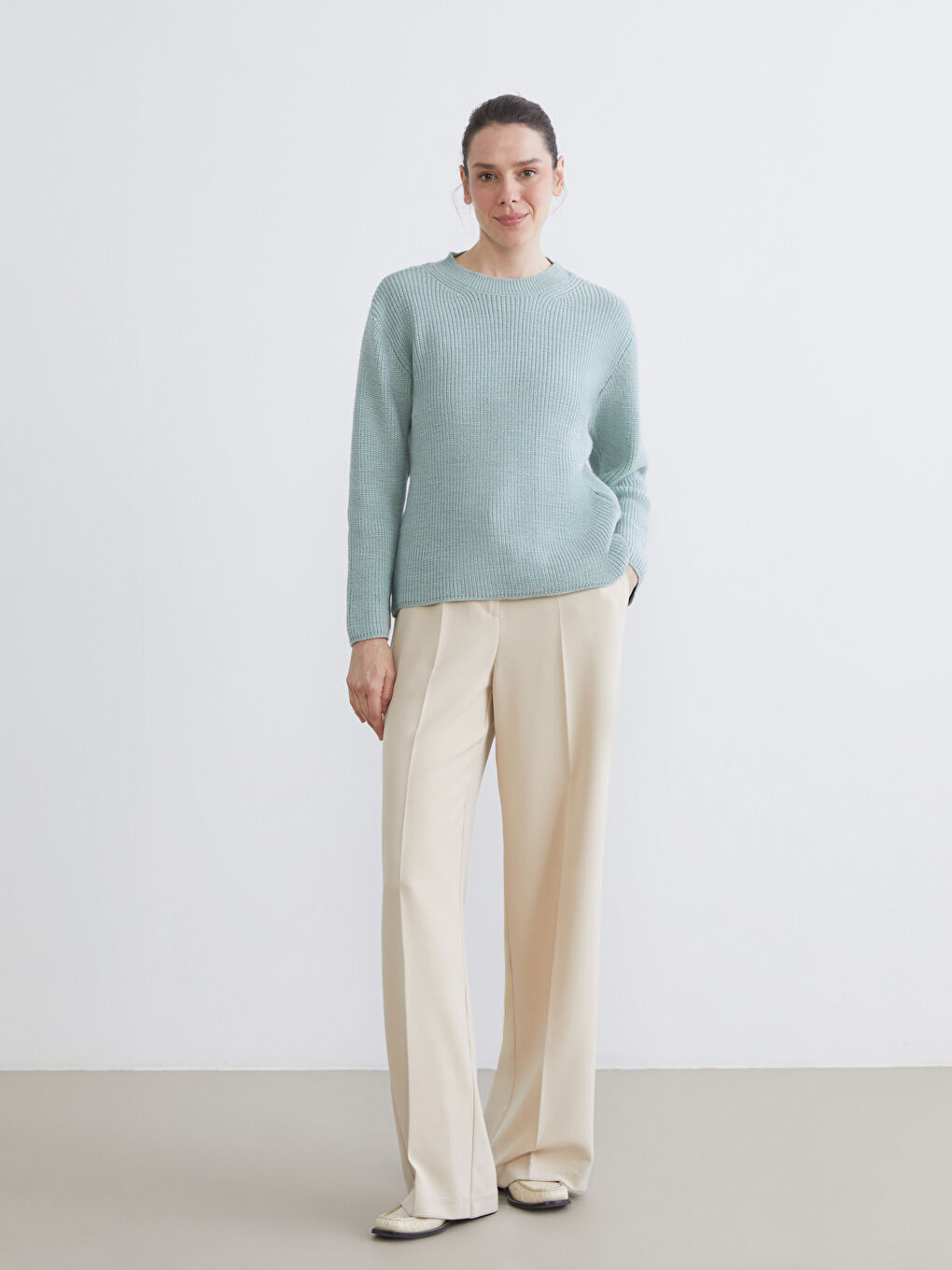 Pull-over en Tricot à Motifs pour Femmes avec Col Rond-1