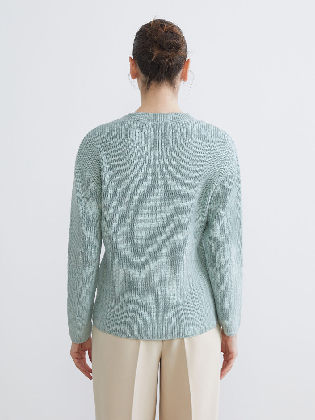 Pull-over en Tricot à Motifs pour Femmes avec Col Rond-3