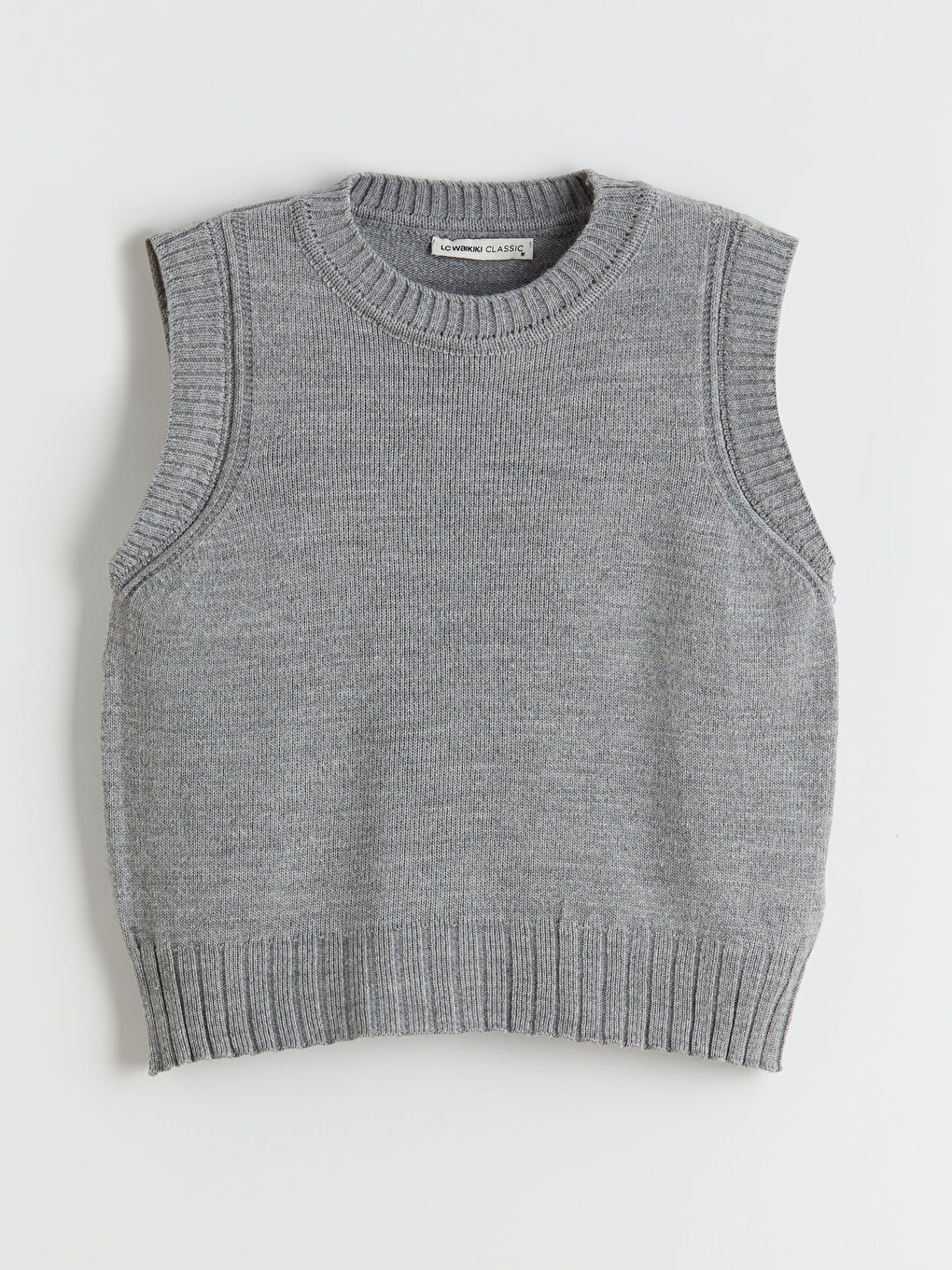 Crew Neck Women's Knitwear Sweater Vest-4