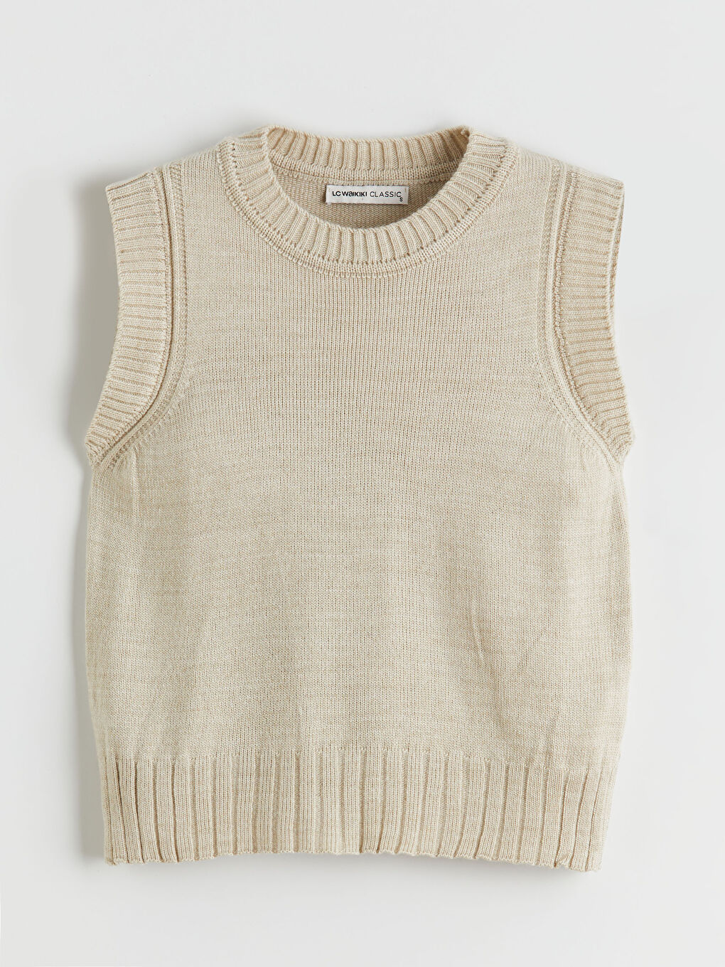 سترة فيست تريكو بياقة دائرية للسيدات-4