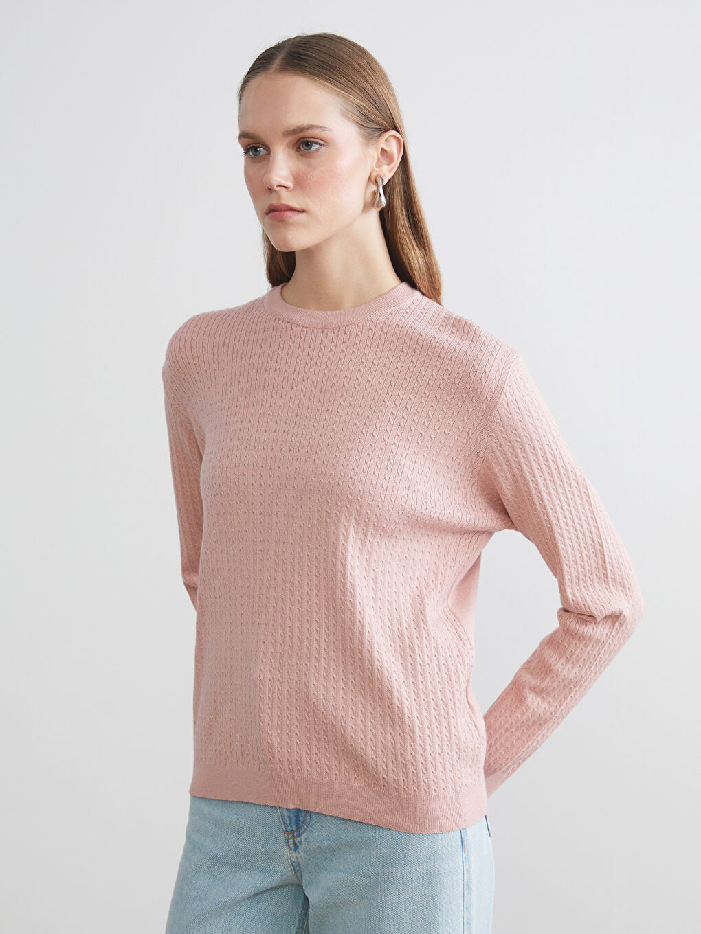 سترة تريكو بياقة دائرية للسيدات