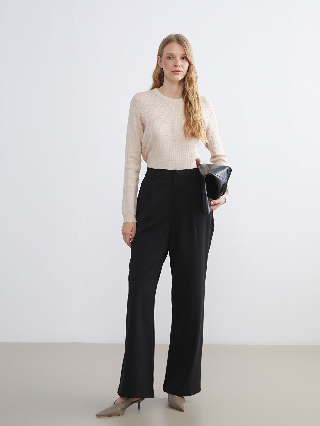 بلوز یه‌خه‌ خڕ بۆ ژنان - سوێتری تریکۆ-1