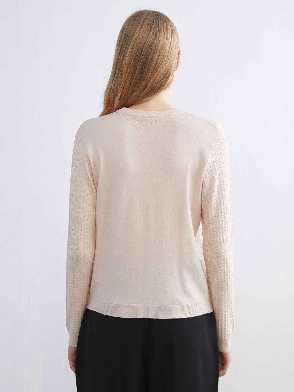 بلوز یه‌خه‌ خڕ بۆ ژنان - سوێتری تریکۆ-3