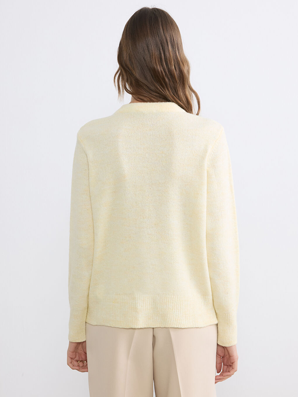 كارديجان سويتر نسائي بياقة دائرية-3