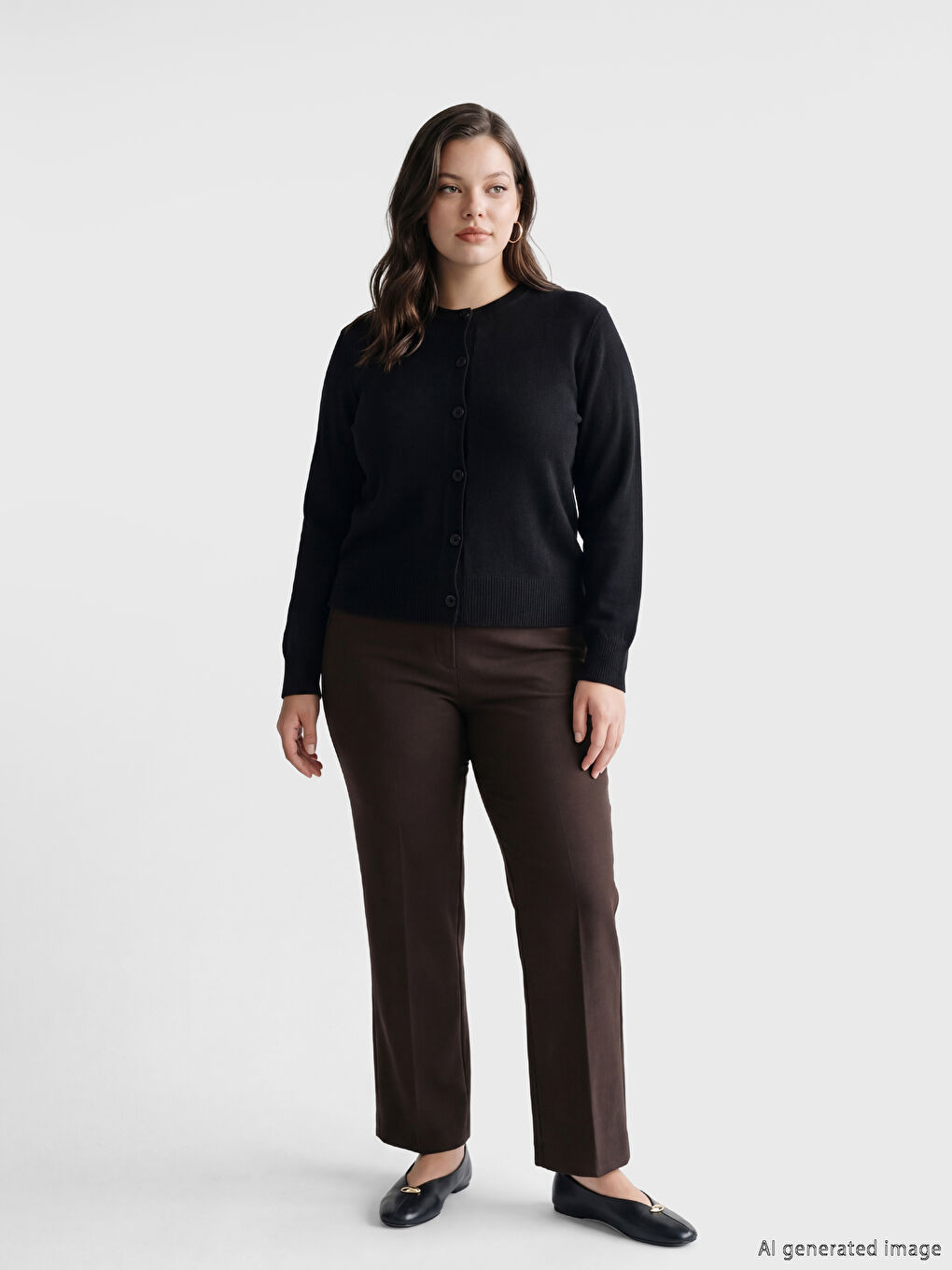 كارديجان سويتر نسائي بياقة دائرية-1