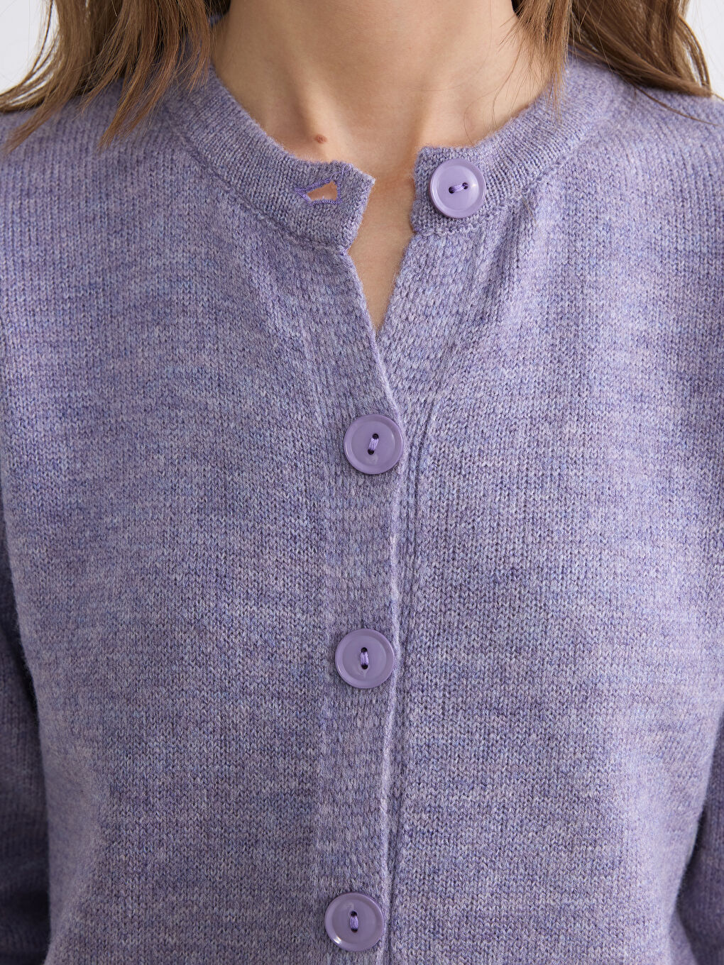 Cardigan Femme à Col Rond en Tricot-2