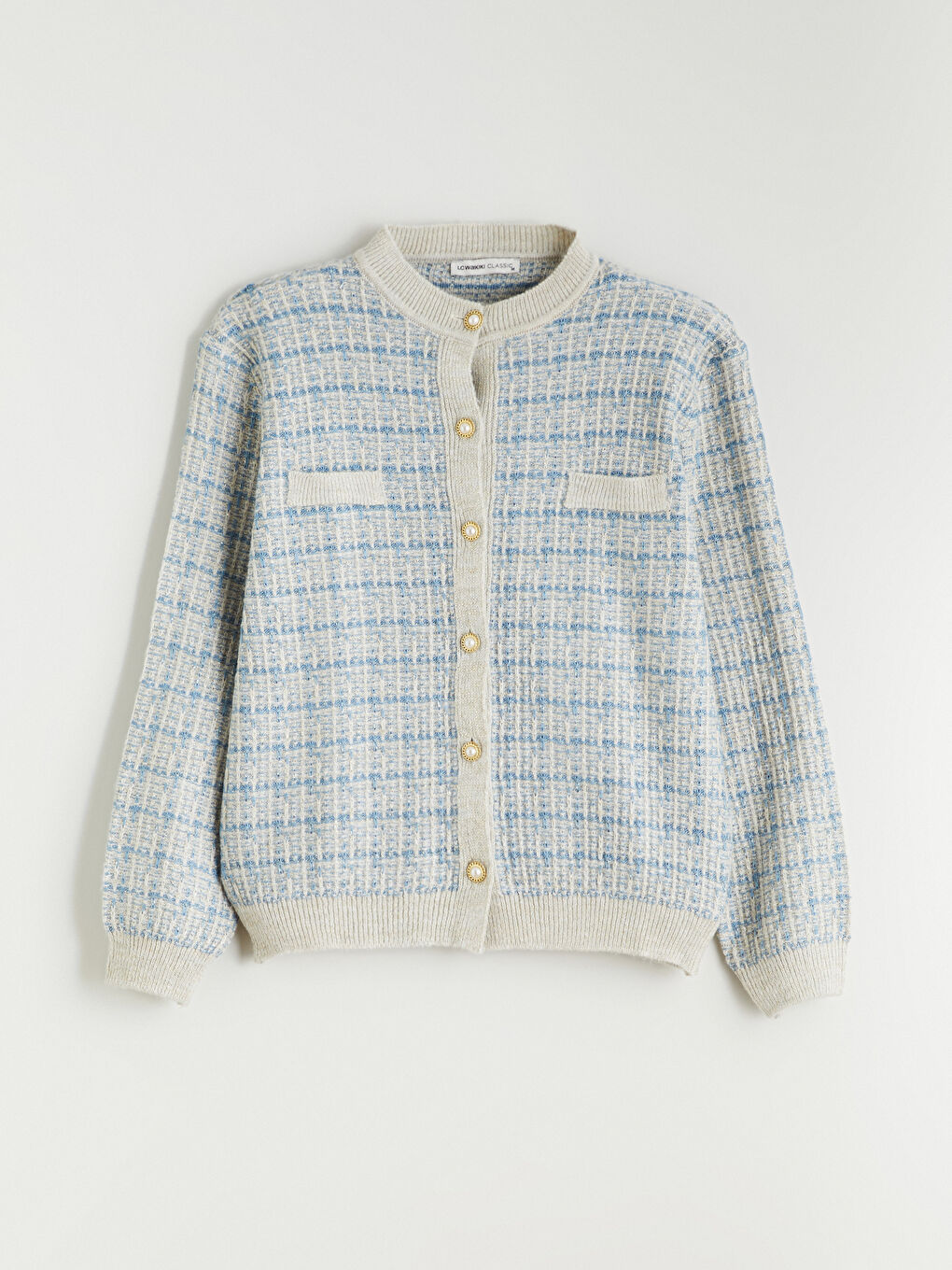 كارديجان تريكو برقبة دائرية منقوش للسيدات-4