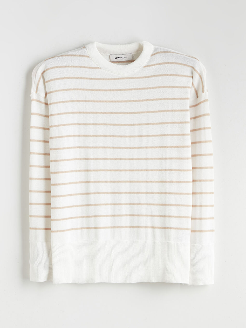 Pull-over Rayé à Col Rond pour Femmes-4