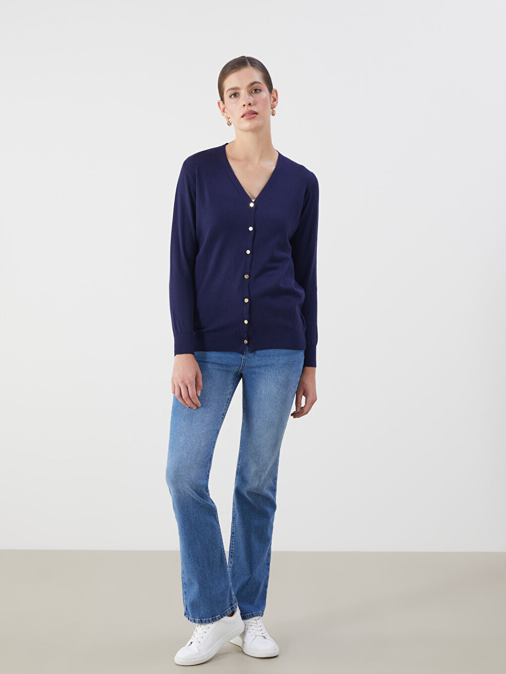 V Neck Women's Knitwear Cardigan-1