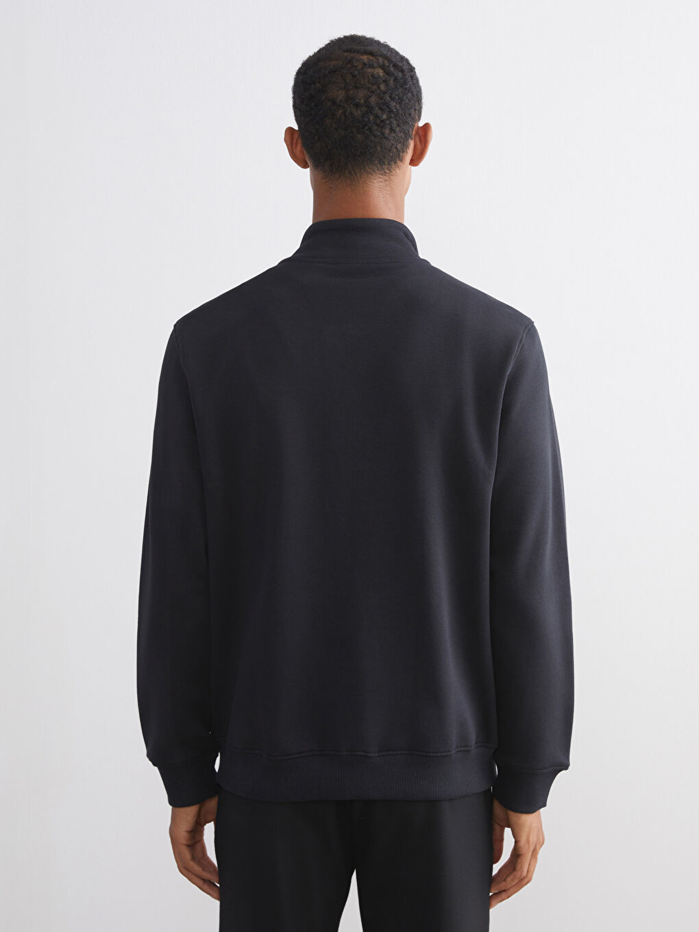 Funnel Neck Long Sleeve Men's Zip-Up Sweatshirt-7