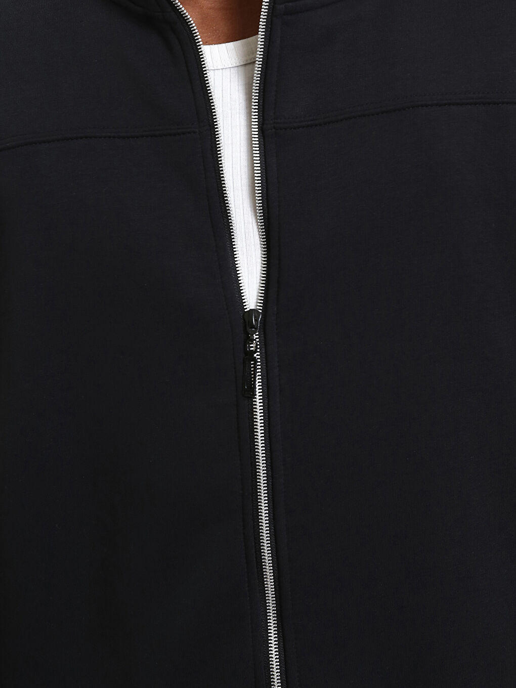 Funnel Neck Long Sleeve Men's Zip-Up Sweatshirt-4