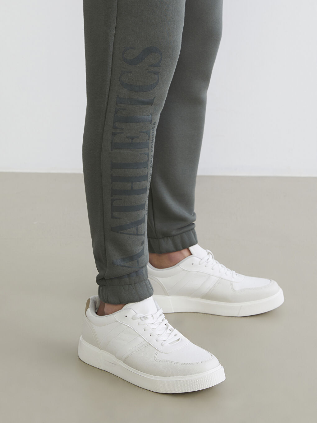 Haki Standart Kalıp Erkek Kalın Eşofman Altı-2