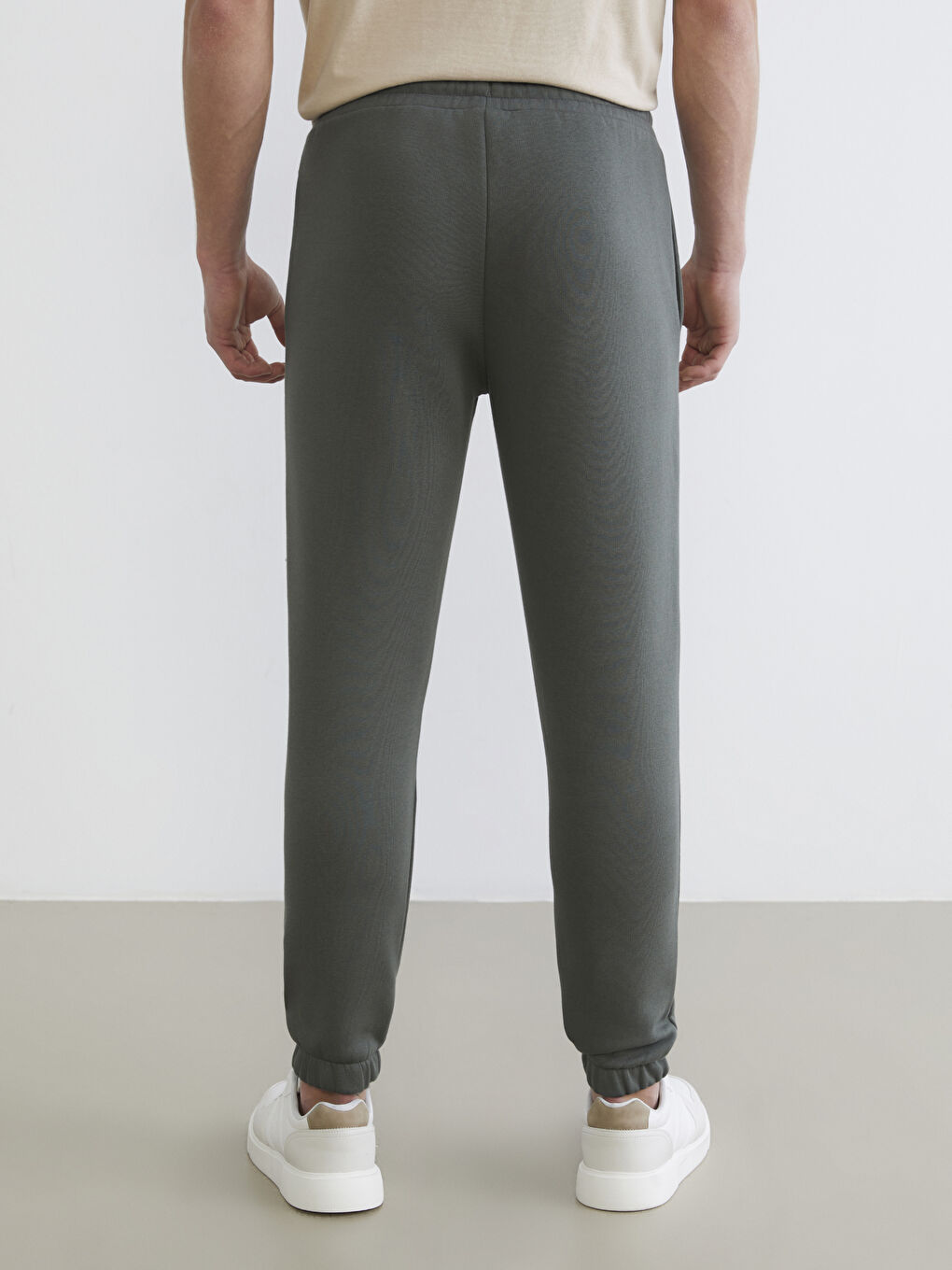 Haki Standart Kalıp Erkek Kalın Eşofman Altı-3