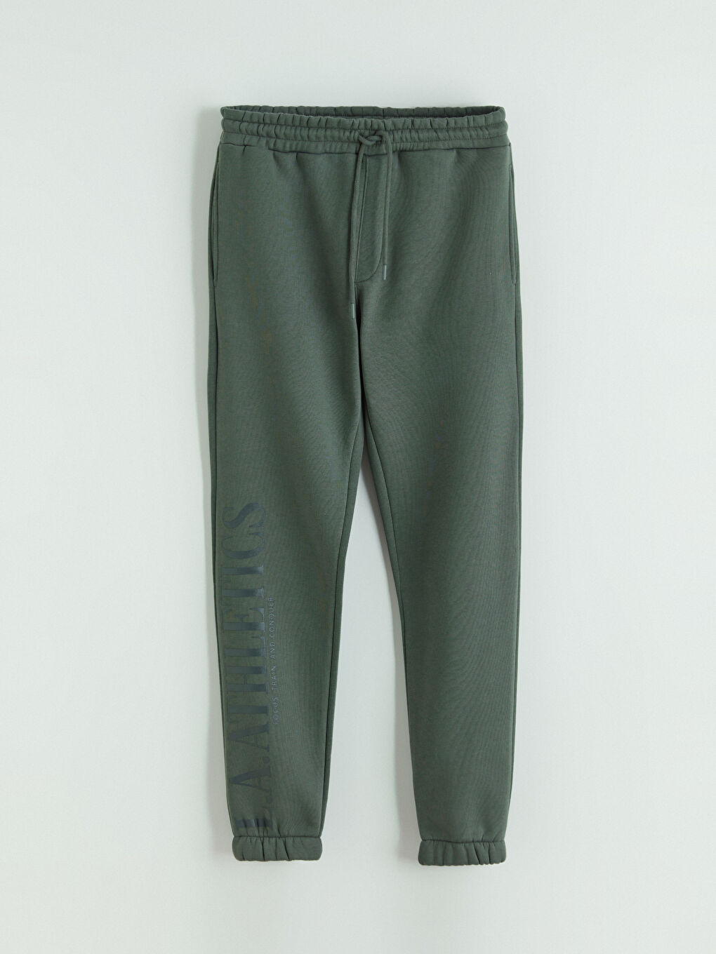 Haki Standart Kalıp Erkek Kalın Eşofman Altı-4