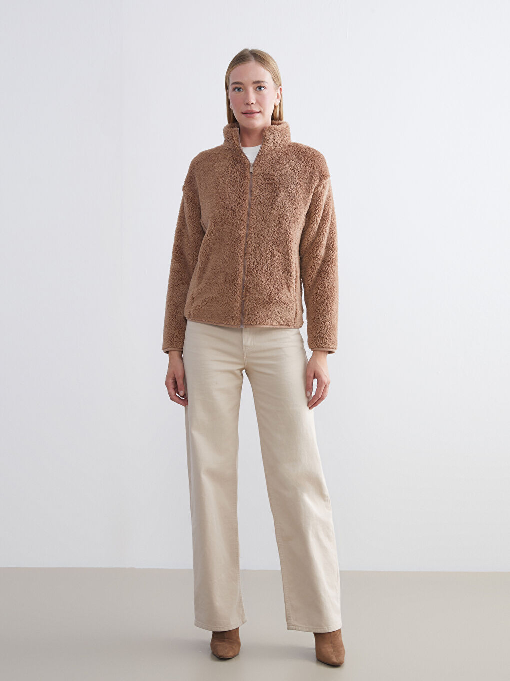 Funnel Neck Polar Women's Zip-Up Sweatshirt-1